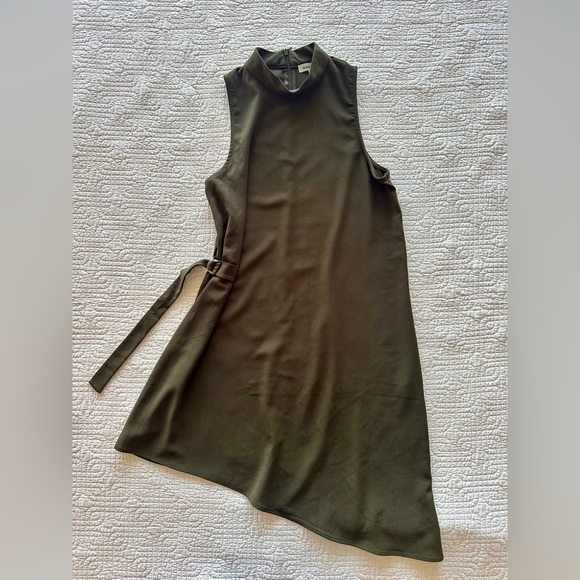 Monteau Dresses & Skirts - Monteau Asymmetrical Olive Dress-size M